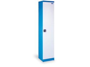 Úzká policová dílenská skříň na nářadí GD, 4 police, svařovaná, nosnost 50 kg, 380 x 380 x 1920 mm