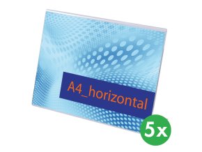 Plexi pultové stojánky, typ L, A4 na šířku, balení 5 ks