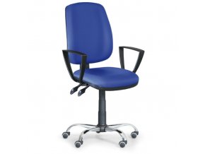 Kancelářská židle ATHEUS s područkami, kovový kříž, modrá