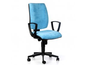 Kancelářská židle FIGO s područkami, synchronní mechanika, modrá