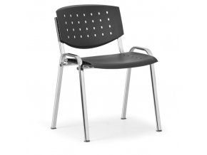Jednací židle TONY, černá, konstrukce chromovaná