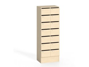 Skříň s poštovními přihrádkami, 14 přihrádek, bříza