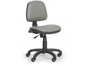 Pracovní židle na kolečkách MILANO bez područek, permanentní kontakt, pro měkké podlahy,šedá