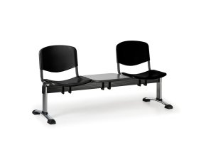plastova lavice do cekaren iso 2 sedak se stolkem cerna chrom nohy 25390