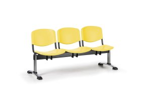 plastova lavice do cekaren iso 3 sedak zluta chrom nohy 25398