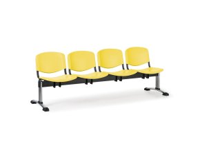 plastova lavice do cekaren iso 4 sedak zluta chrom nohy 25408