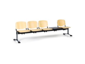 drevena lavice do cekaren iso 4 sedak se stolkem chrom nohy 25419
