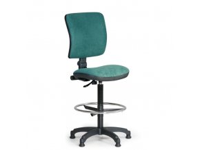 Zvýšená pracovní židle MILANO II bez područek, permanentní kontakt, kluzáky, zelená