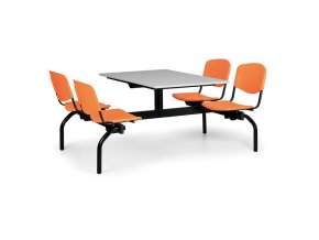 jidelni set 1930 x 1200 oranzova sedadla deska seda 1172