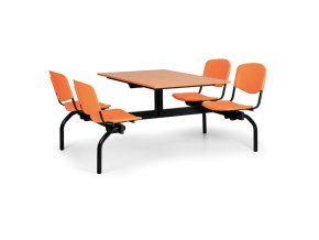 jidelni set 1930 x 1200 oranzova sedadla deska tresen 1174