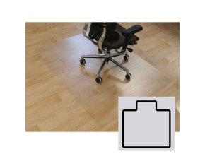 Podložka pod židli na hladké podlahy - Polykarbonát, tvar T, 1500 x 1200 mm