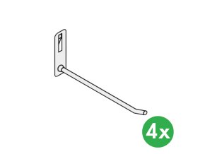 Kovový hák pro perforovaný panel ELEMENT SYSTEM, 4 ks