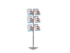 stojan pro odber letaku 6xa4 dratena kapsa sedostribrny 13795