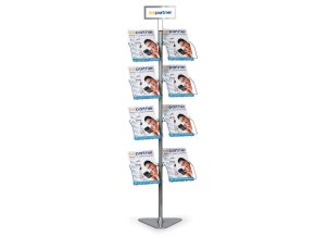 stojan pro odber letaku central 8xa4 dratena kapsa sedostribrny 104699