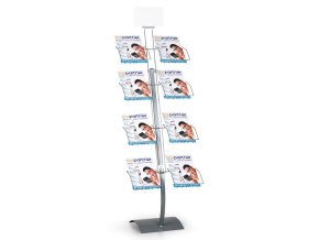 stojan pro odber letaku 8xa5 dratena kapsa sedostribrny 7249