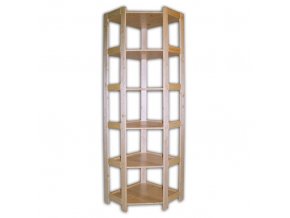 Rohový dřevěný regál 6 polic, 2040 x 700 x 435 mm