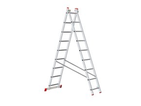 Hliníkový dvoudílný výsuvný žebřík VENBOS HOBBY, 2x9 příček, 3,94 m