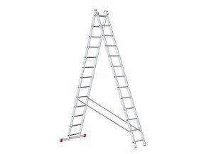 Hliníkový dvoudílný výsuvný žebřík VENBOS HOBBY, 2x13 příček, 6,18 m