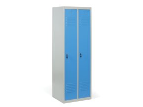 kovova satni skrinka economic demontovana 2 oddily 1800 x 600 x 500 mm cylindricky zamek modre dvere 58384