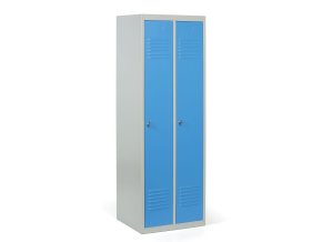 kovova satni skrinka economic demontovana 2 oddily 1800 x 600 x 500 mm otocny zamek modre dvere 58387