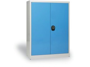 plechova dilenska skrin na naradi demontovana 1150 x 850 x 390 mm modra 9317