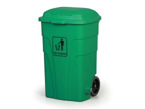 plastovy odpadkovy kos na koleckach kos 120 l zeleny 1085