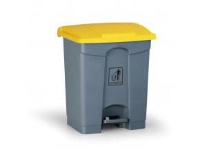 Nášlapný víceúčelový koš na odpadky 45 litrů, 390 x 360 x 590 mm, žlutá
