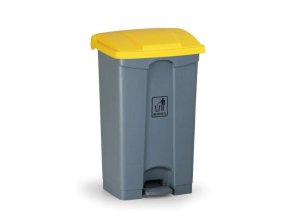 Nášlapný víceúčelový koš na odpadky 87 l, 480 x 360 x 820 mm, žlutá