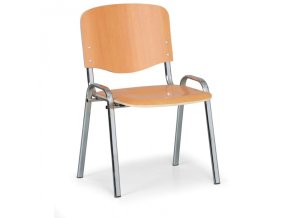 Dřevěná židle ISO, buk, konstrukce chromovaná, nosnost 120 kg
