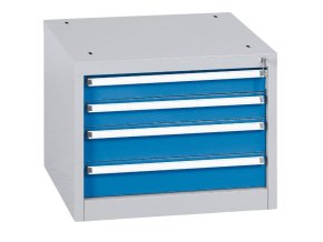 Závěsný dílenský box na nářadí k pracovním stolům do dílny WL/BL, 4 zásuvky, 565 x 580 x 450 mm