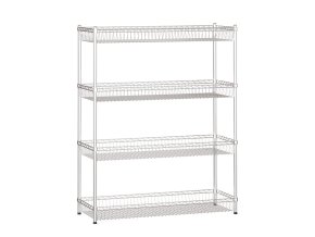 Drátěný regál s košovými policemi, 1500 x 1200 x 450 mm, 4 police