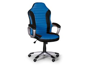 kozene kancelarske kreslo sport cerna modra 8056