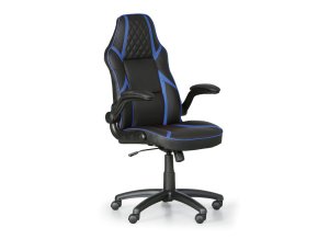 Kožená kancelářská židle GAME, černá/modrá