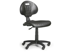 Pracovní židle na kolečkách PUR, permanentní kontakt, pro tvrdé podlahy