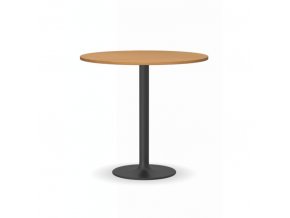 Konferenční stolek FILIP II, průměr 800 mm, černá podnož, deska buk