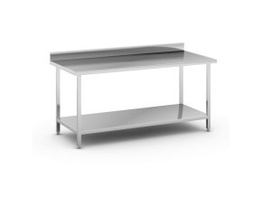nerezovy pracovni stul s polici a ohradkou 1800 x 800 x 850 mm 14306