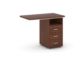 pristavny stul se zasuvkovym kontejnerem arristo lux 3 zasuvky pravy 1000 mm orech 53400