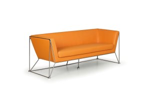 Kožená sedací souprava NET, třímístná, oranžová