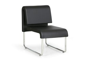 Kožené křeslo do čekáren, Sofa PUBLIC, černá