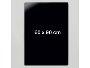 Skleněná magnetická tabule na zeď, černá, 600 x 900 mm