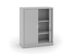 kovova skrin s roletovymi dvermi 1200 x 1000 x 450 mm svetle seda 28715