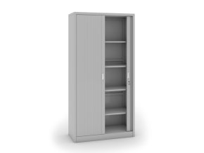 kovova skrin s roletovymi dvermi 1990 x 1000 x 450 mm svetle seda 28720