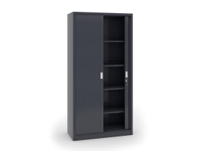 kovova skrin s roletovymi dvermi 1990 x 1000 x 450 mm tmave seda 28719
