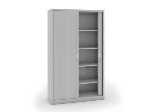 kovova skrin s roletovymi dvermi 1990 x 1200 x 450 mm svetle seda 28721