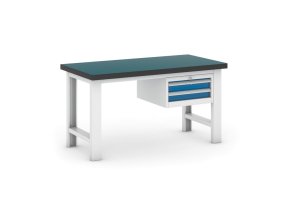 Pracovní stůl do dílny GB se závěsným boxem na nářadí, 2 zásuvky, 1500 mm