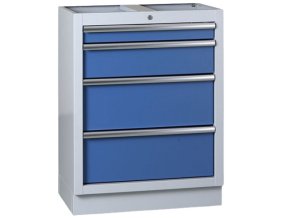 Zásuvkový dílenský box k pracovní desce EXPERT, 4 zásuvky, 680 x 455 x 910 mm