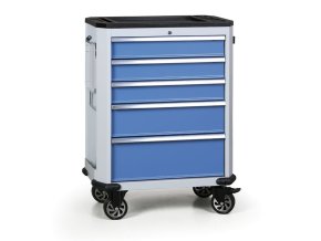 pojizdny dilensky vozik na naradi expert 5 zasuvek modra 8253