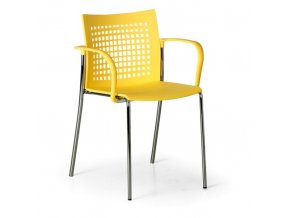 Plastová jídelní židle COFFEE BREAK, žlutá