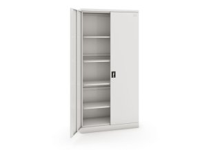 plechova policova skrinka na naradi dvoudverova cylindricky zamek 1990 x 1000 x 435 mm 13085