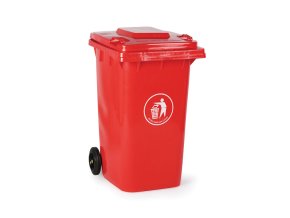 plastova popelnice na trideny odpad 240 litru cervena 16340